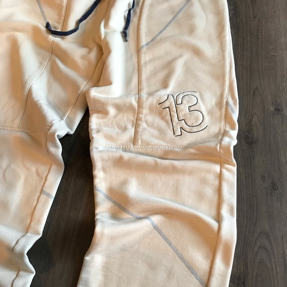 Vintage Mecca Sweat Suit Cream Baby Blue Navy Mens XL - Picture 6 of 8